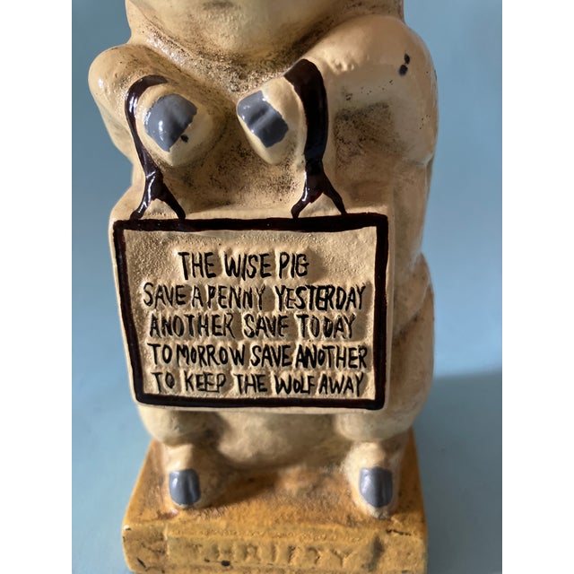 1900 - 1909 1900’s Pig "Thrifty" Cast Iron Money Bank For Sale - Image 5 of 9