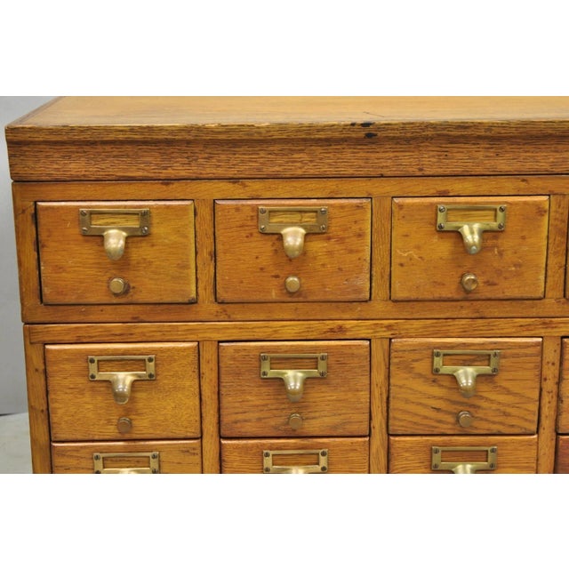 Antique Arts & Crafts Library 15 Drawer Mission Oak Stacking Card File Cabinet For Sale In Philadelphia - Image 6 of 18