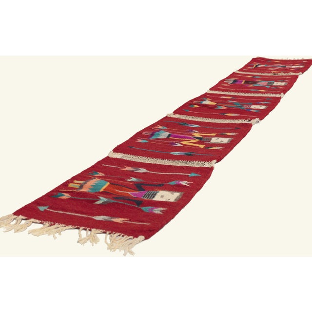 79766 Vintage Yeibichai American Rug, 01'04 x 09'02. The Sacred Procession: A Vintage Yeibichai American Masterpiece of...
