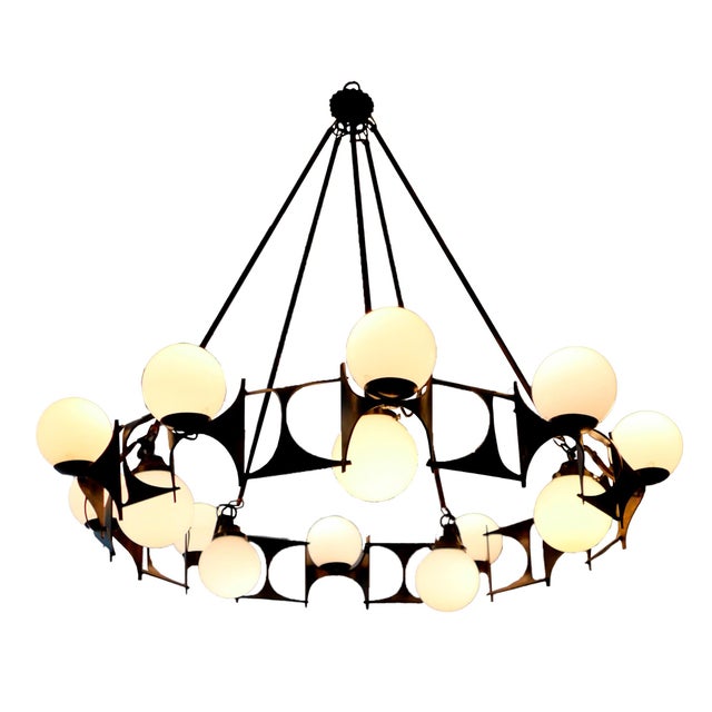 Brutalist Style Chandelier, 1950s For Sale - Image 9 of 17