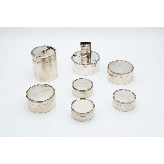 Silver Plain Silver Toilet Set, Set of 7 For Sale - Image 8 of 8