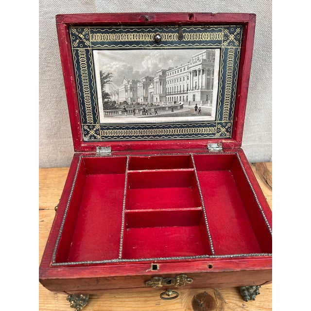 English Regency Period Leather Jewelry Box For Sale - Image 10 of 15