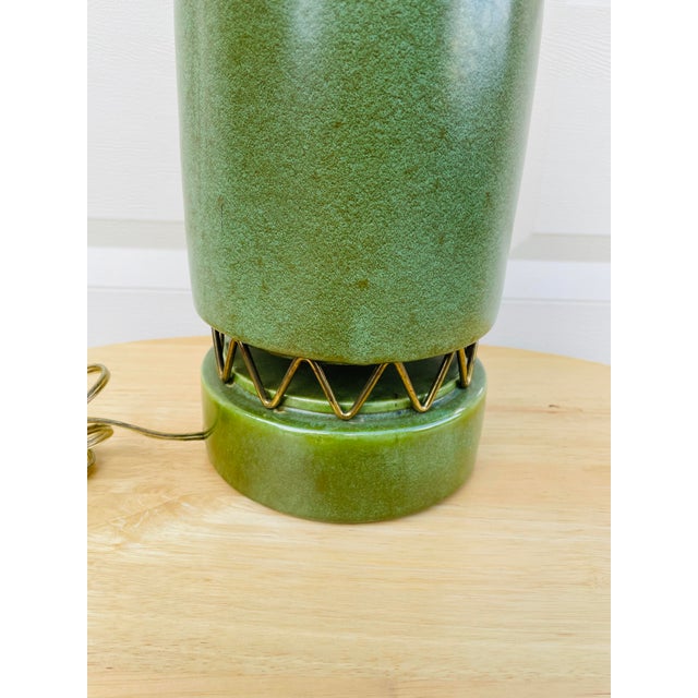Vintage Mid Century Modern Green Ceramic Lamp Chairish