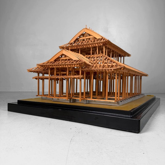 Mid-Century Modern Japanese Architectural Scale Model in Glass Display Case, 1950s For Sale - Image 3 of 18