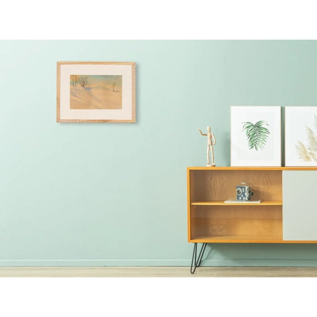 R. Ebster, Winter Landscape, 1946, Watercolor on Paper, Framed For Sale - Image 3 of 11