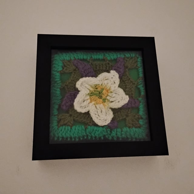 Colorado Columbine State Flower Fiber Art For Sale - Image 10 of 12