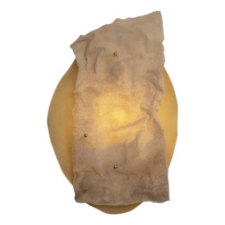 Mojave #1 Wall Light in Stoneware and Canvas by Margaux Leycuras For Sale