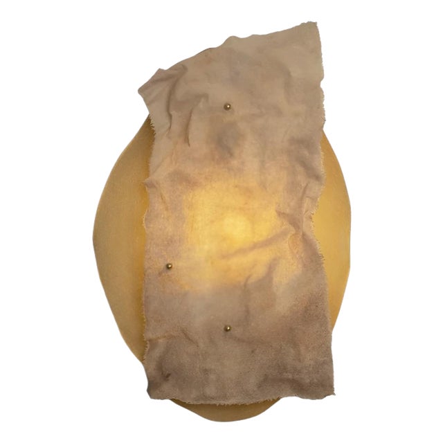 Mojave #1 Wall Light in Stoneware and Canvas by Margaux Leycuras For Sale