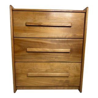 Mid Century Solid Maple Blonde 4 Drawer Dresser For Sale