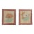 1970s De Jonge Graphic Floral Prints in Chrome Frames, Pair For Sale