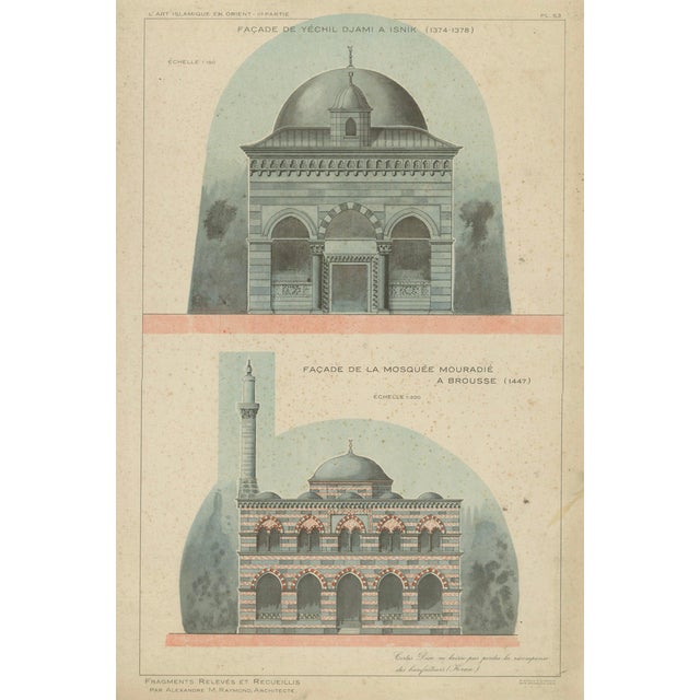 Alexandre M. Raymond, Yeşil Djami Iznik & Muradiye Mosque, 1924, Paper For Sale
