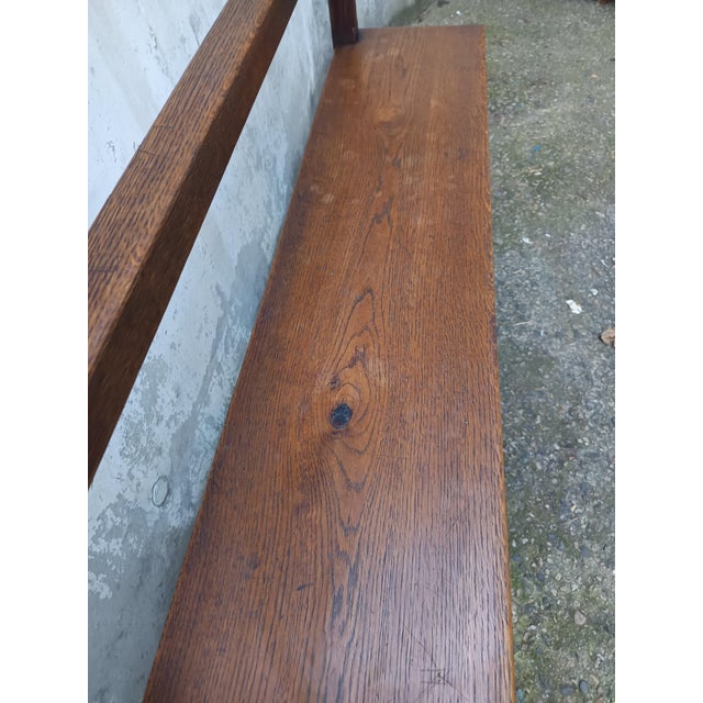 Antique Oak Church Pew For Sale - Image 9 of 18
