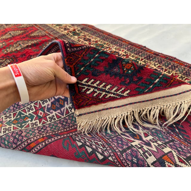 Yomut Turkmen Kepse Gul Single Column Runner - 2'8" X 12'0 For Sale - Image 11 of 11