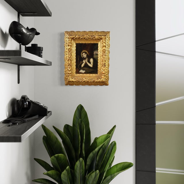 Venetian School Artist, Penitent Magdalene, 1640, Oil on Copper For Sale - Image 13 of 15