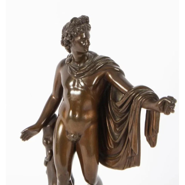 Metal Victorian Artist, Antique Sculpture of Greek God Apollo, 19th Century, Bronze For Sale - Image 7 of 14
