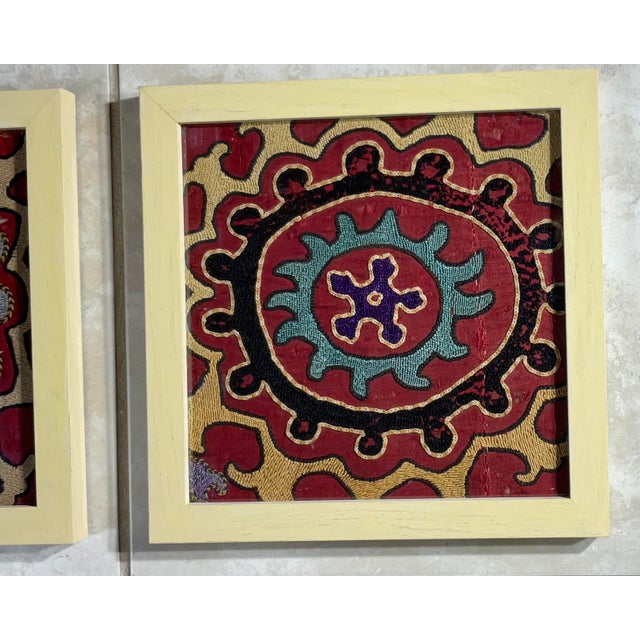 Set of Four Antique Suzani Wall Hanging For Sale - Image 4 of 12