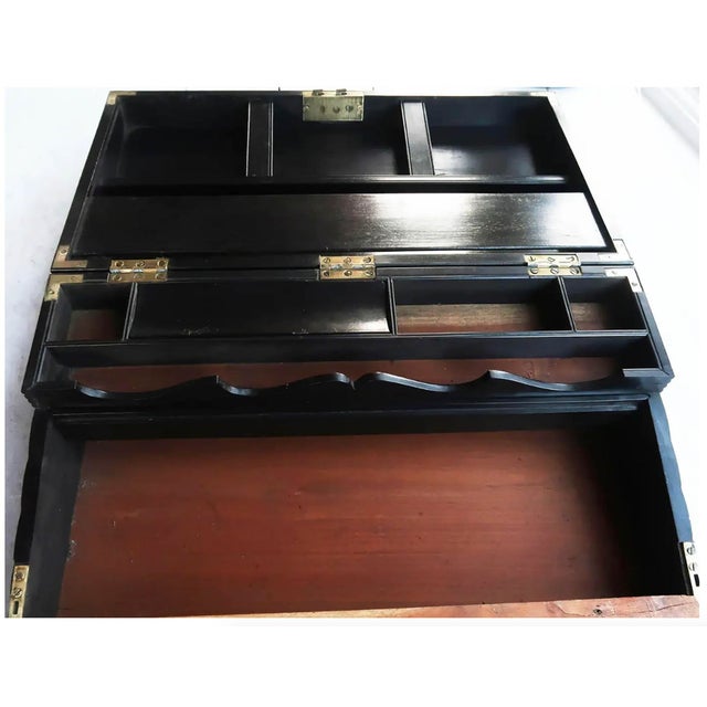 Antique Early 19th Century Anglo-Indian Fluted Writing Box with Secret Drawers, 1840s For Sale - Image 10 of 13