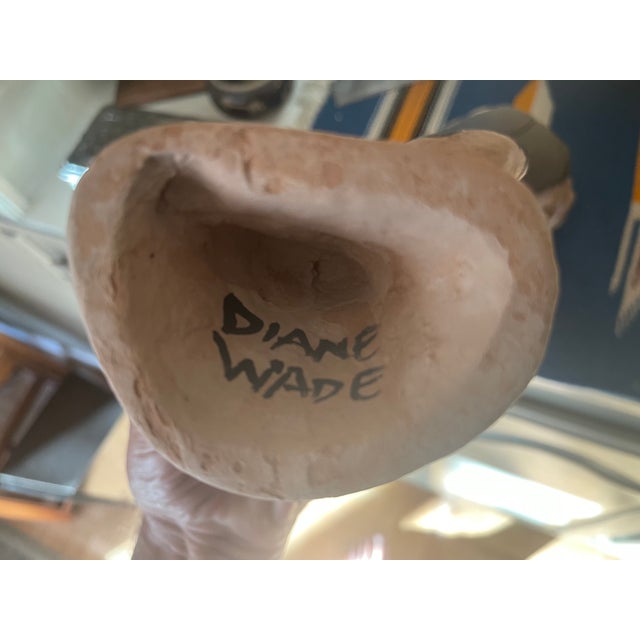 Folk Art Native American Diane Wade Clay Folk Art Woman Figurine For Sale In Santa Fe - Image 6 of 6