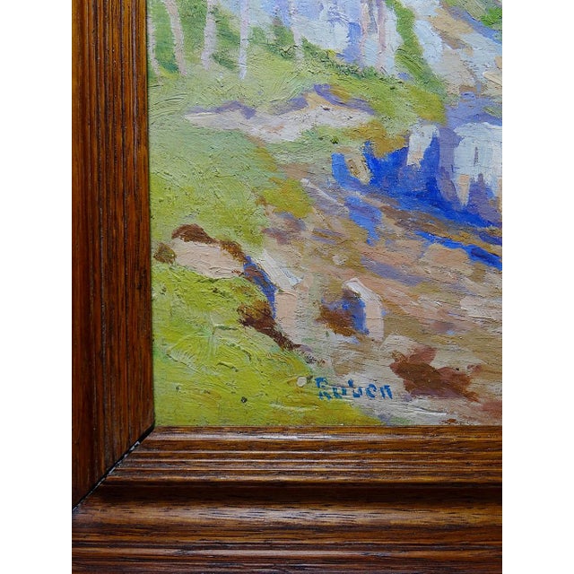 Paul Ruben, Large Seascape with Cliffs, Oil on Panel, Framed For Sale - Image 7 of 13