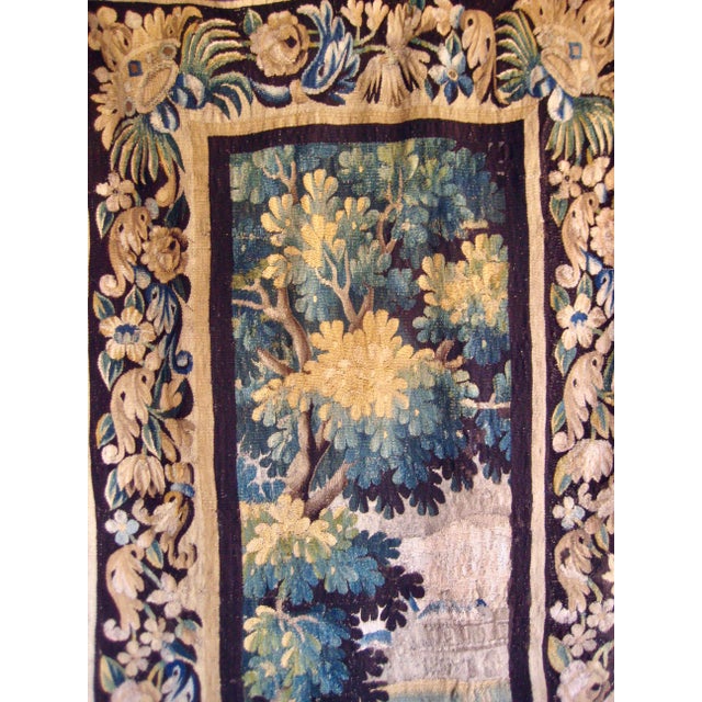 French Mid 18th Century French Aubusson Verdure Tapestry Border With Two Crowns For Sale - Image 3 of 18