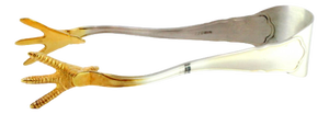 Silver Ice Tongs in the shape of Golden Bird Claws