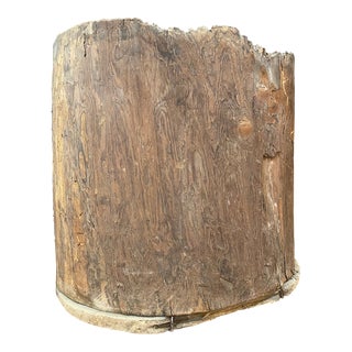 Primitive Large Antique Hollow Tree Trunk Vessel Vase For Sale