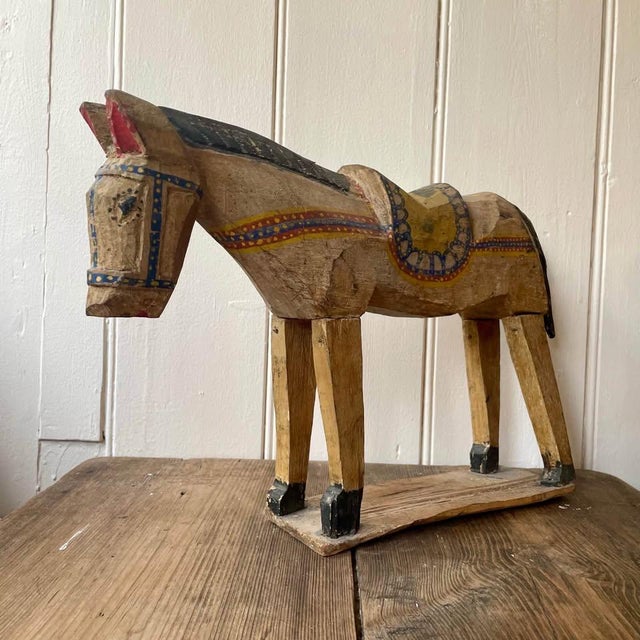 Wood Vintage Carved Wooden Horse Figurine, 1960s For Sale - Image 7 of 7