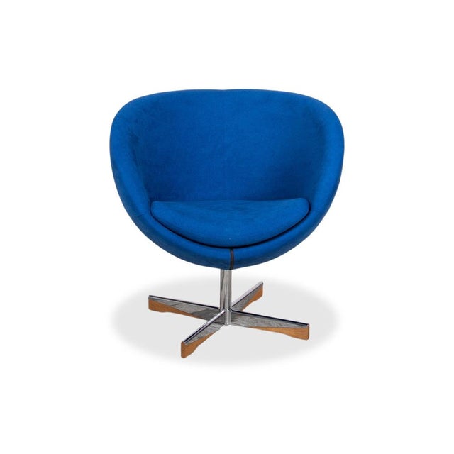 Planet Swivel Armchairs in Blue Fabric from Varier, Set of 2 For Sale - Image 12 of 17