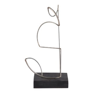 Jerry Meatyard Mid Century Modern Wire Minimalist Tabletop Metal Sculpture For Sale