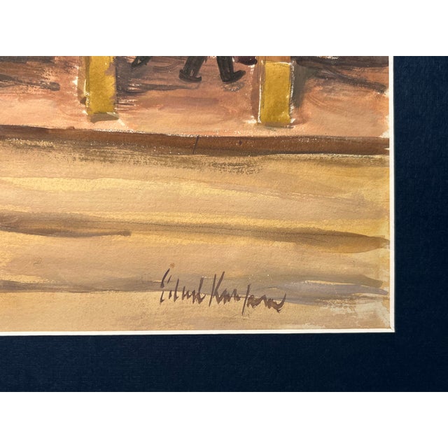 Modern Circa 1930s Edwin Kaufman Original Watercolor Nyc Demolition Scene Framed Signed For Sale - Image 3 of 5