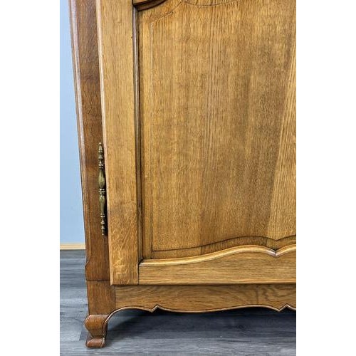 Vintage French Louis XVI Style Oak Wardrobe For Sale - Image 6 of 11