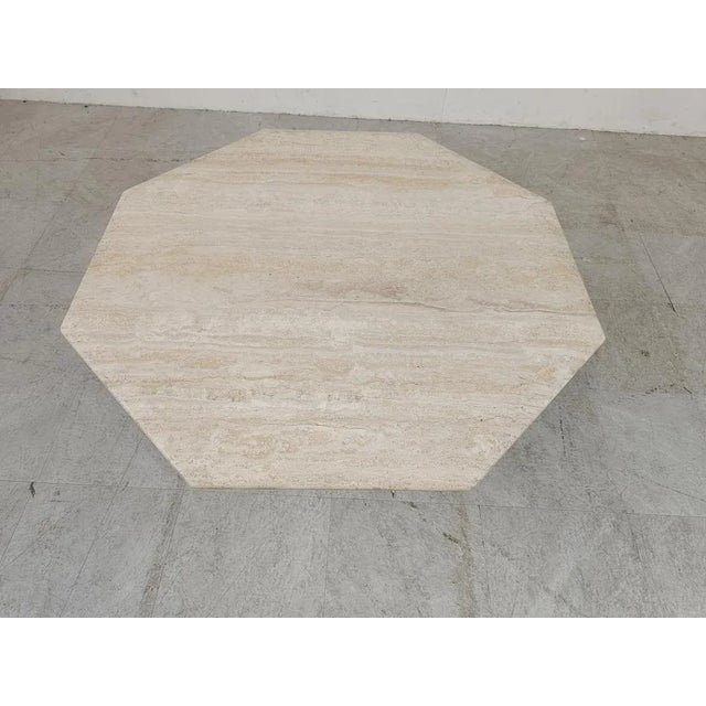 Mid-Century Modern Vintage Travertine Coffee Table, 1970s For Sale - Image 3 of 11