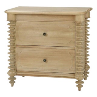 Spool-Turned Two-Drawer Nightstand For Sale