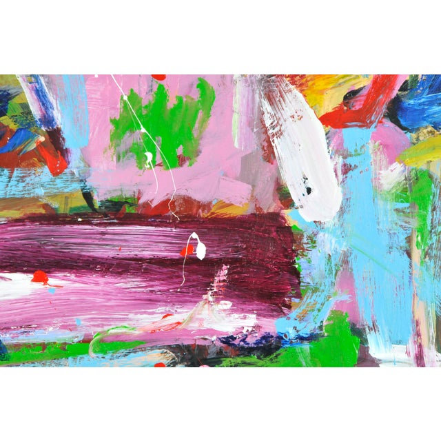 2020s "Magenta Spackle Swath" Contemporary Abstract Expressionist Acrylic Painting by Robbie Kemper For Sale - Image 5 of 6
