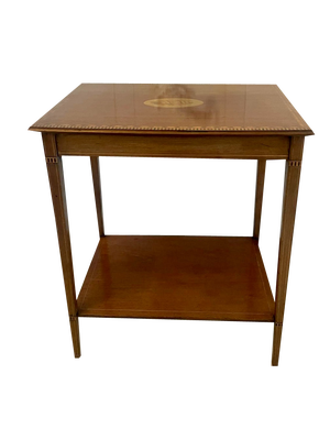 Antique Edwardian Mahogany Inlaid Lamp Table, 1900