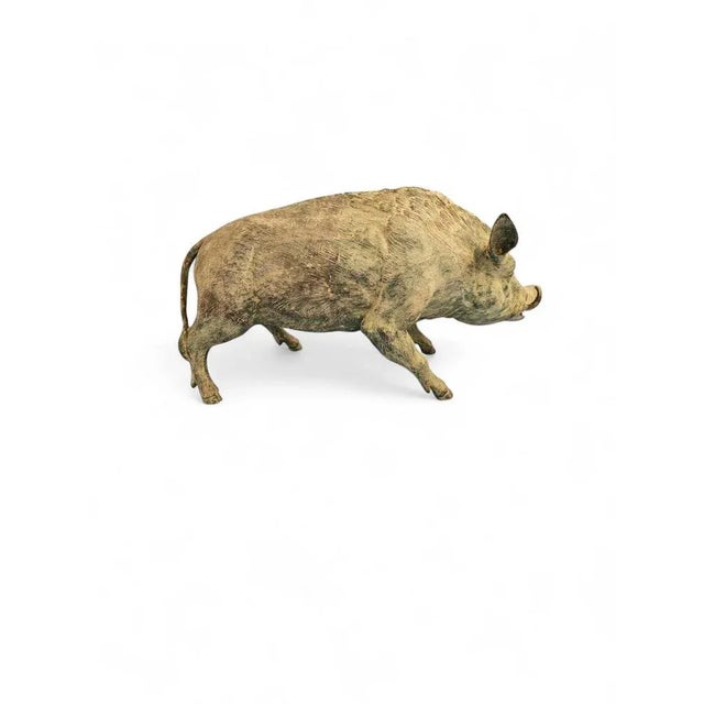 Mid-Century Modern Spanish Bronze Wild Boar Sculpture, 1950s For Sale - Image 8 of 10