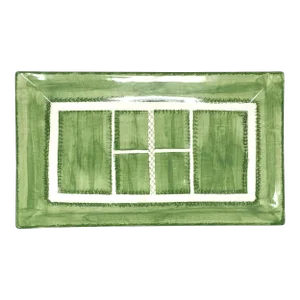 Contemporary Hand Painted "Grass Court" Tennis Platter, Made in Italy