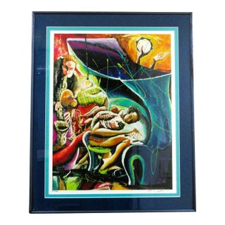 Marcus Glenn Three Harmonizing With One 2001 Lithograph Ea 133/150 Matted Framed For Sale