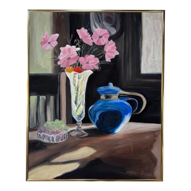 Vintage Eric Lewis Still Life Oil on Canvas Painting For Sale