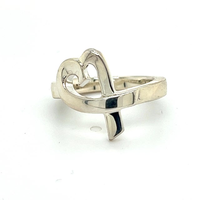 Tiffany & Co Estate Heart Ring Size 4.75 Sterling Silver, Size 4.75 For Sale In New York - Image 6 of 7