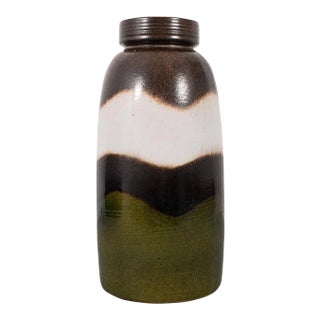 1950s German Ceramic Earth Tone Vase For Sale