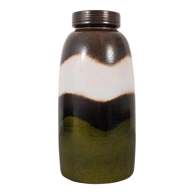 1950s German Ceramic Earth Tone Vase For Sale