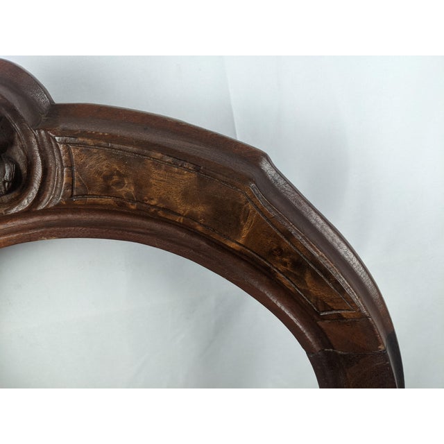 Antique Victorian Carved Wood Side Chair With Portrait Medallion & Figured Wood For Sale - Image 13 of 17