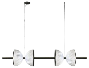Ermes Brushed Black Metal and Alabaster Pendant Light by Alabastro Italiano