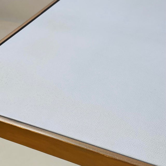 DESIGN FRERES 'Esquisse' Gilt Finish and Goatskin Top Side Table by Design Frères For Sale - Image 4 of 7