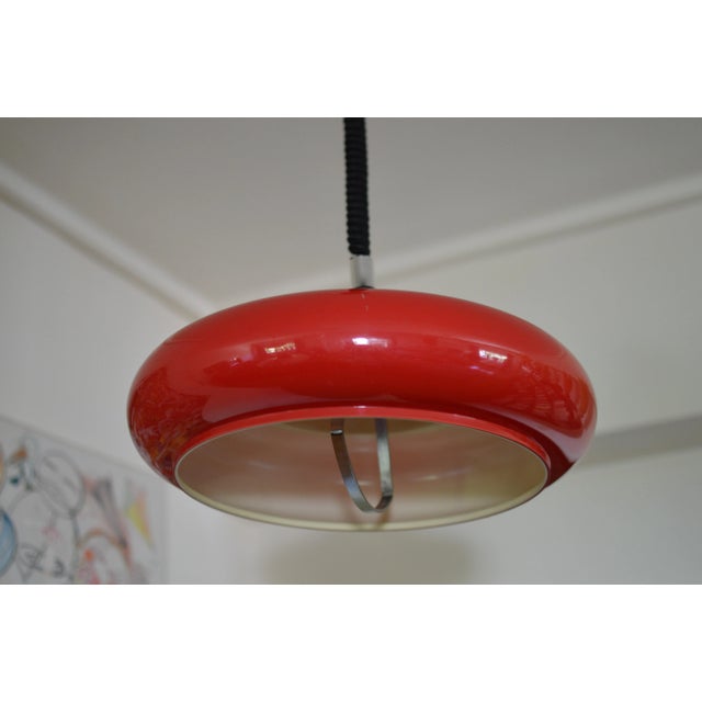 Red Space Age UFO Pendant Lamp, 1970 For Sale - Image 8 of 15