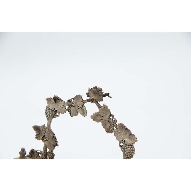 Silver Inkwell Embossed with Curls and Vine Leaves For Sale - Image 3 of 6