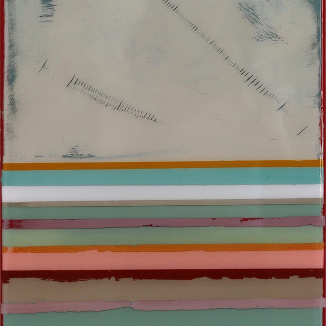 Tall Sunspot 71 - Original Striped Minimalist Resin Abstract Painting on Wood Panel by Ricky Hunt For Sale In Los Angeles - Image 6 of 9