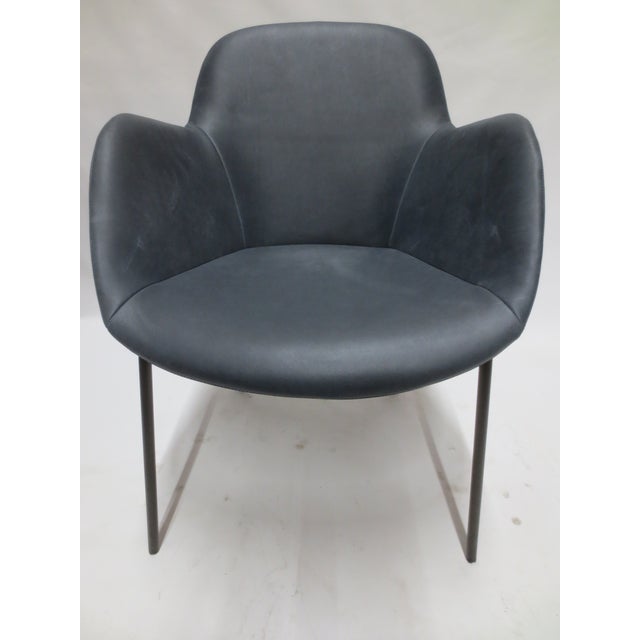 2010s Walter Knoll Sheru Armchair in Black Leather (New) For Sale - Image 5 of 8