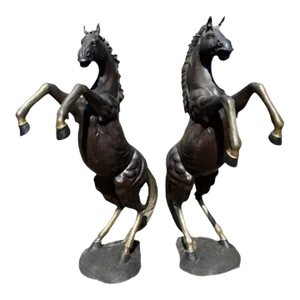 Mid 20th Century Bronze Horse Statues - Set of 2